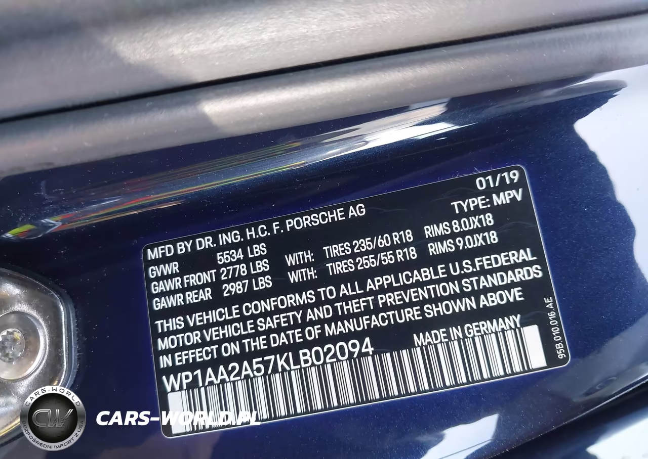 2019 Porsche Macan VIN:WP1AA2A57KLB02094 - 9