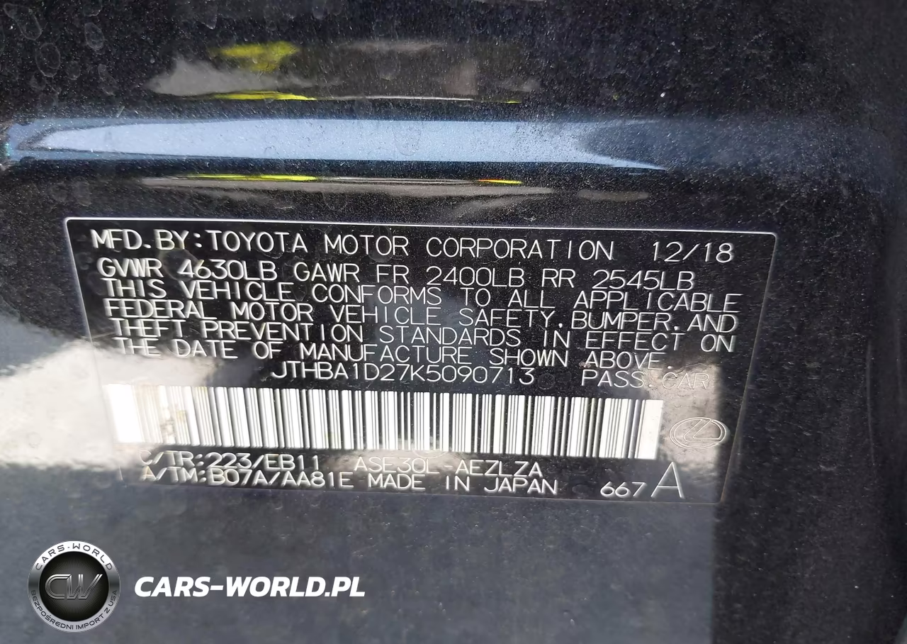 2019 Lexus Is 300 VIN:JTHBA1D27K5090713 - 9