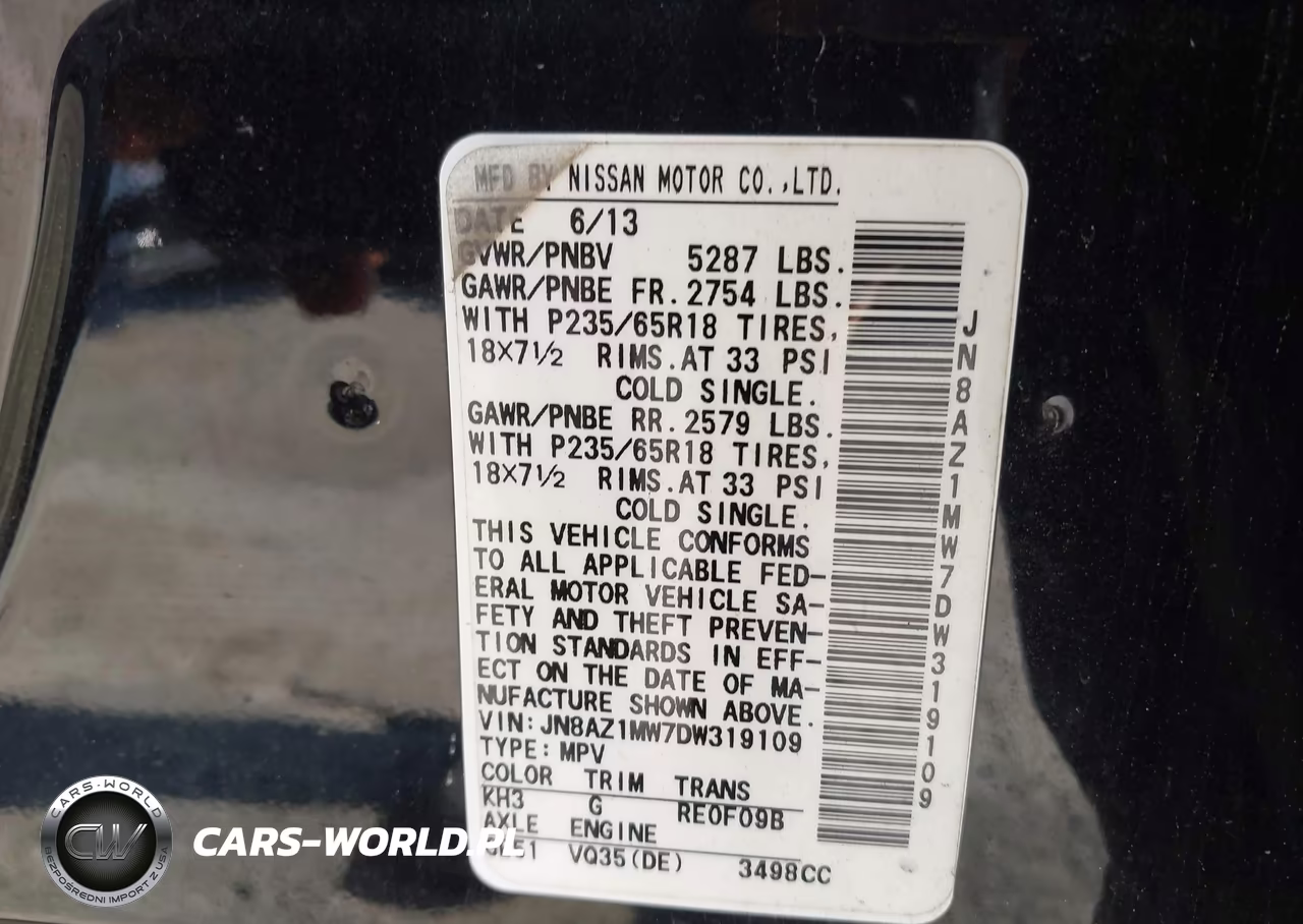 2013 Nissan Murano S VIN:JN8AZ1MW7DW319109 - 9