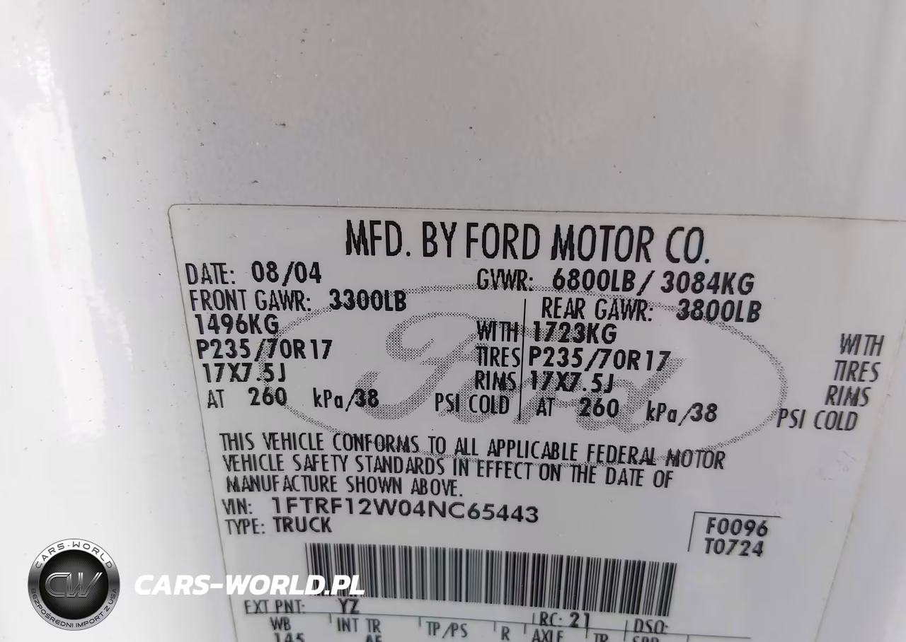 2004 Ford F-150 Stx-Xl-Xlt VIN:1FTRF12W04NC65443 - 9