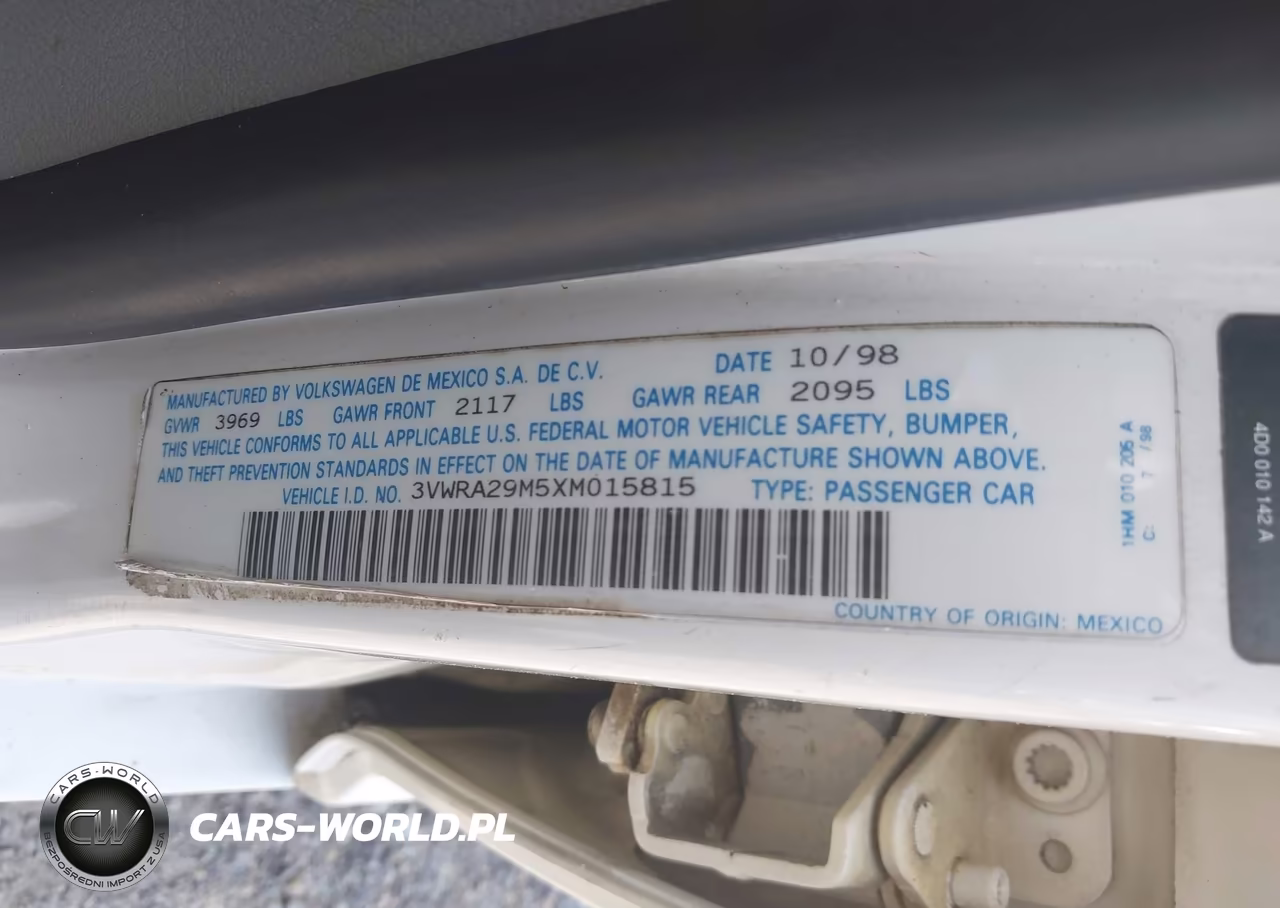1999 Volkswagen New Jetta Gl VIN:3VWRA29M5XM015815 - 9