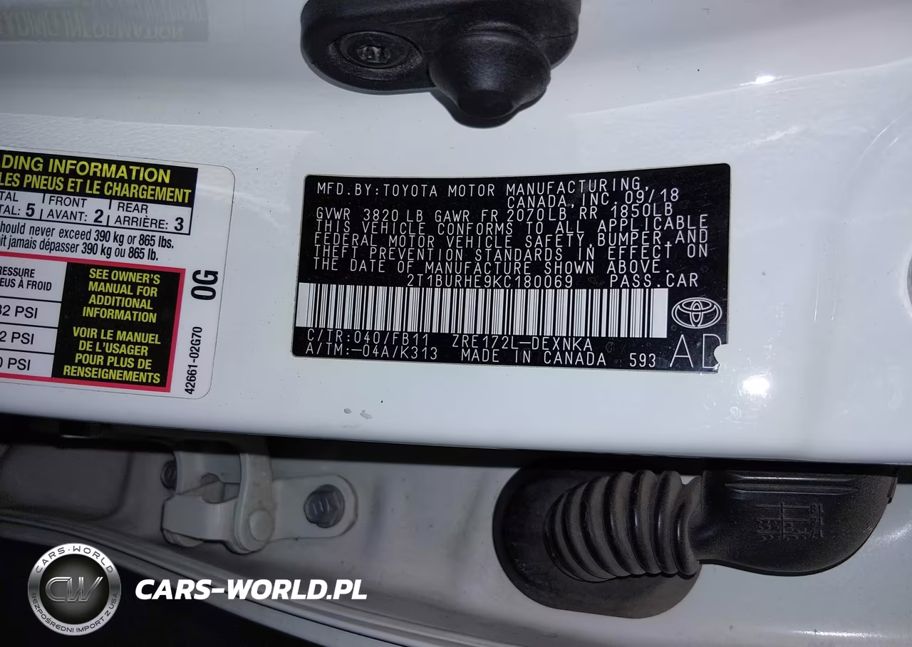 2019 Toyota Corolla Le VIN:2T1BURHE9KC180069 - 9