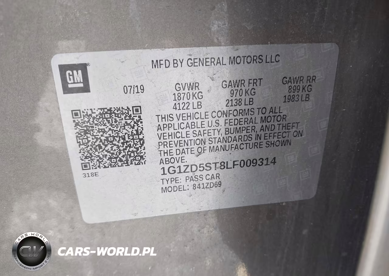 2020 Chevrolet Malibu Fwd Lt VIN:1G1ZD5ST8LF009314 - 9