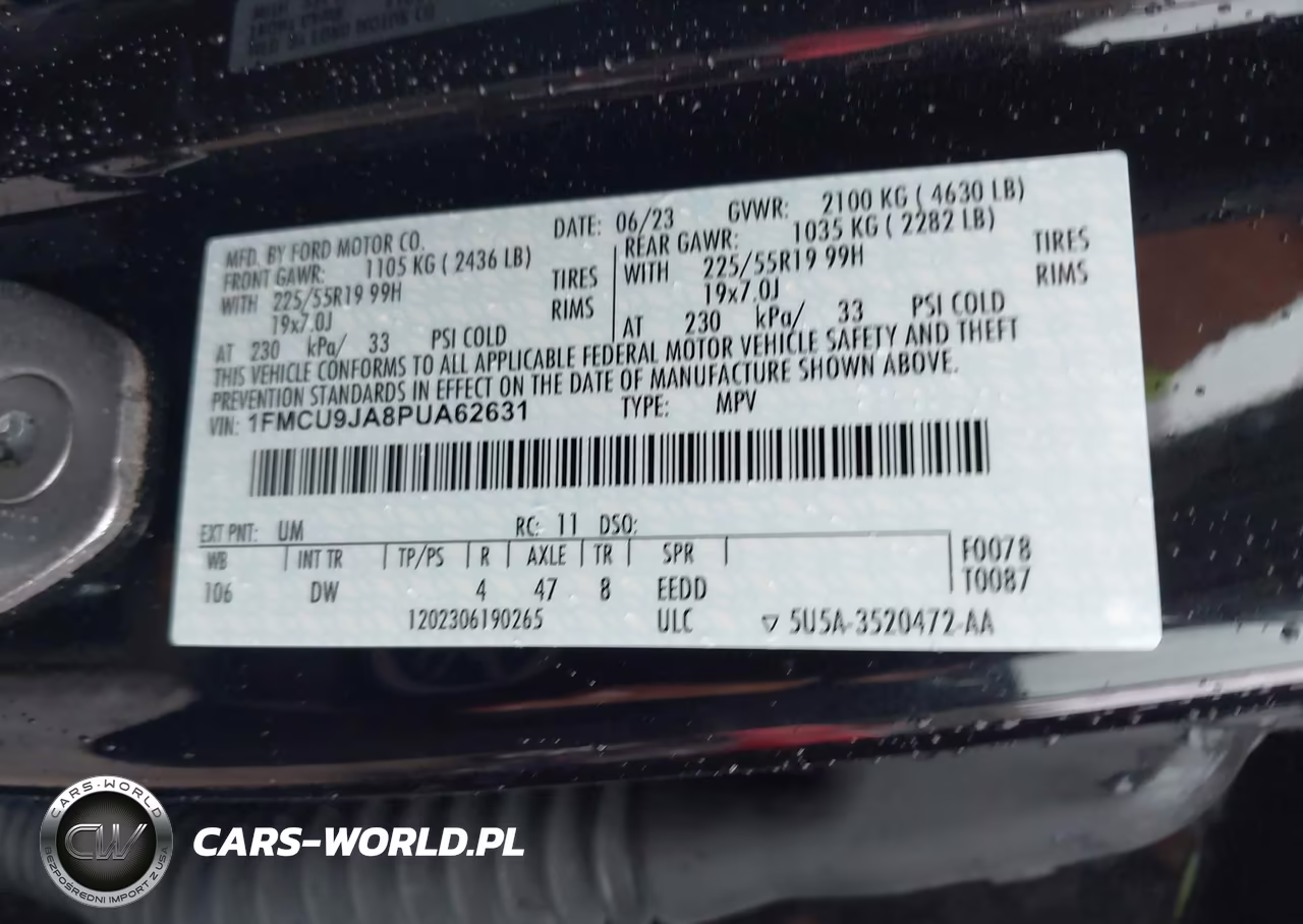 2023 Ford Escape Platinum VIN:1FMCU9JA8PUA62631 - 9