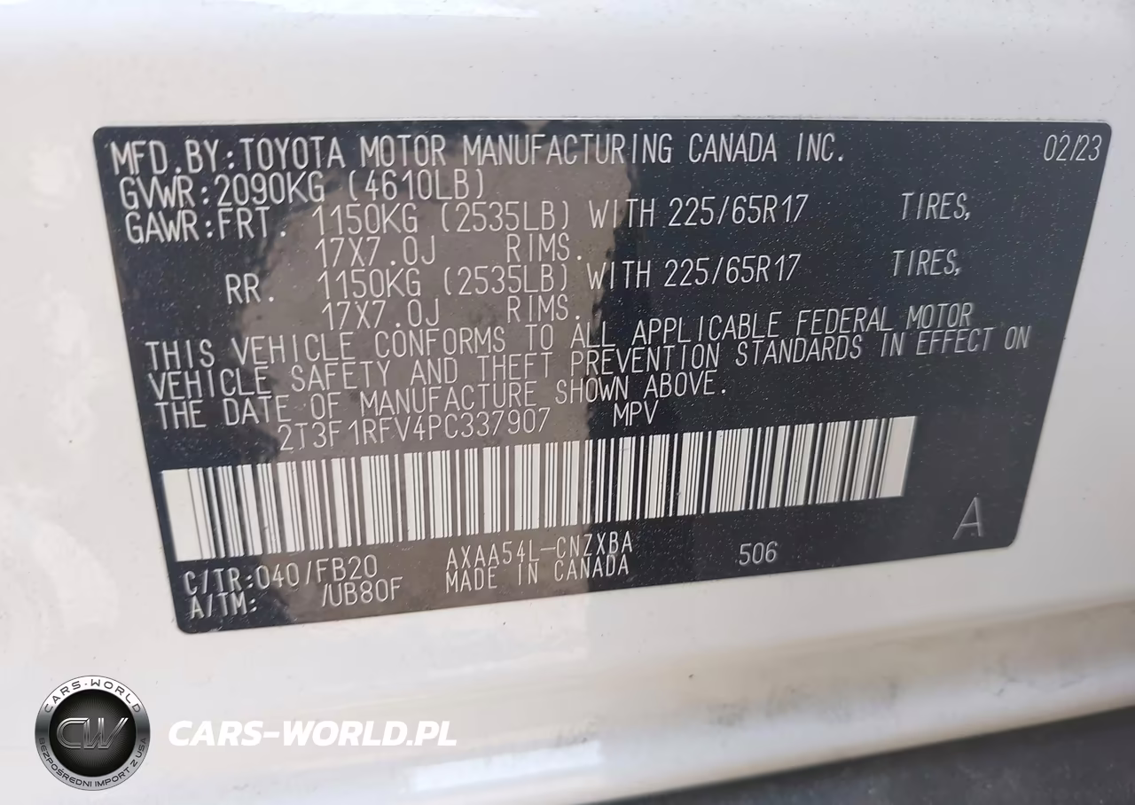 2023 Toyota Rav4 Le VIN:2T3F1RFV4PC337907 - 9