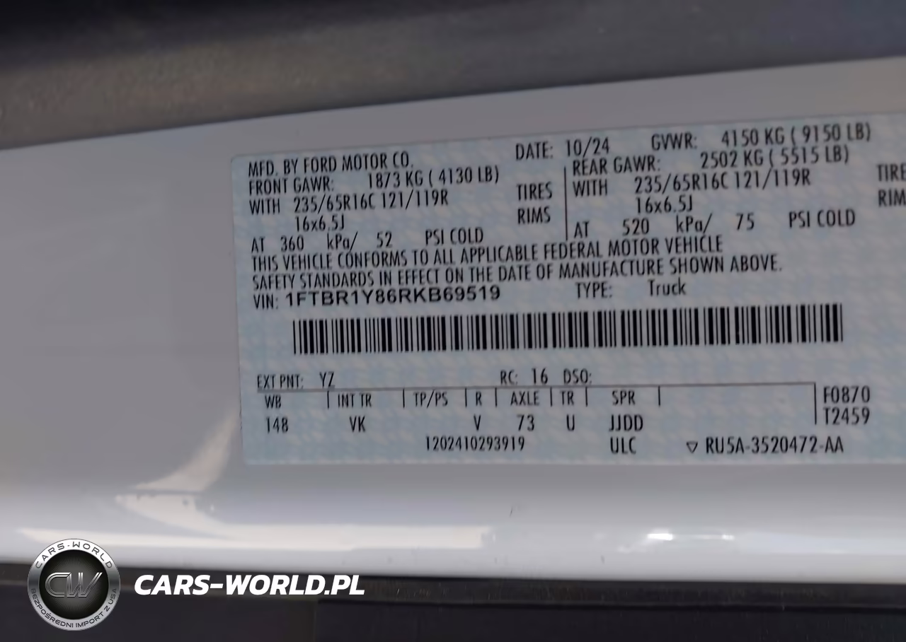 2024 Ford Transit-250 VIN:1FTBR1Y86RKB69519 - 9