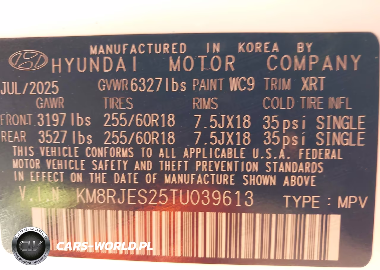 2026 Hyundai Palisade Xrt Pro VIN:KM8RJES25TU039613 - 9