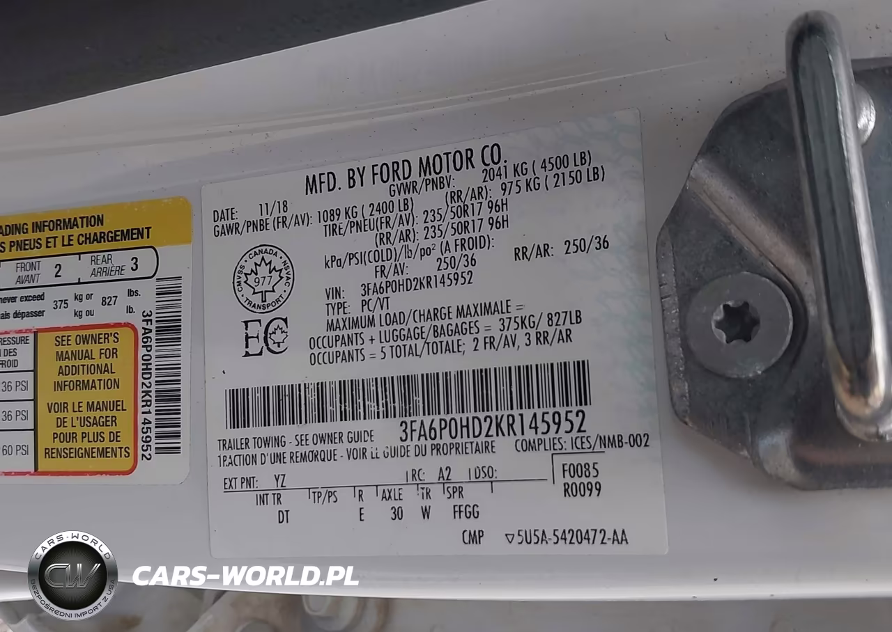 2019 Ford Fusion Se VIN:3FA6P0HD2KR145952 - 9