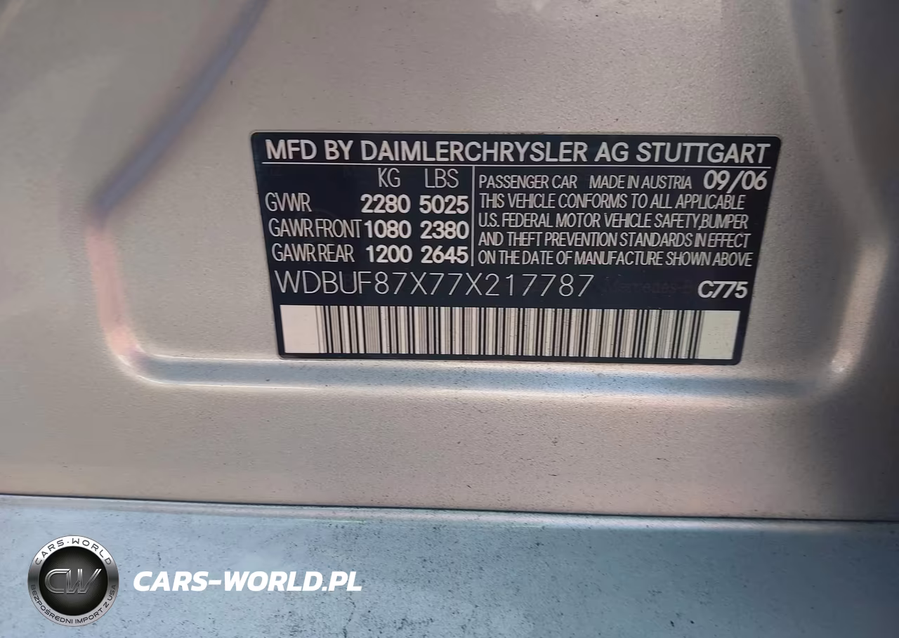 2007 Mercedes-Benz E 350 4Matic VIN:WDBUF87X77X217787 - 9