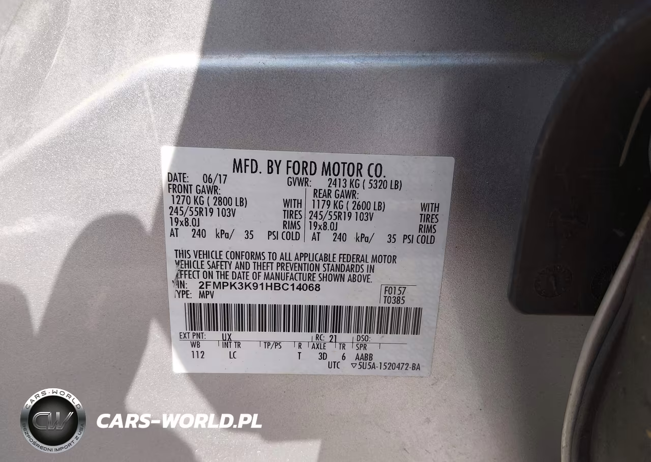 2017 Ford Edge Titanium VIN:2FMPK3K91HBC14068 - 9