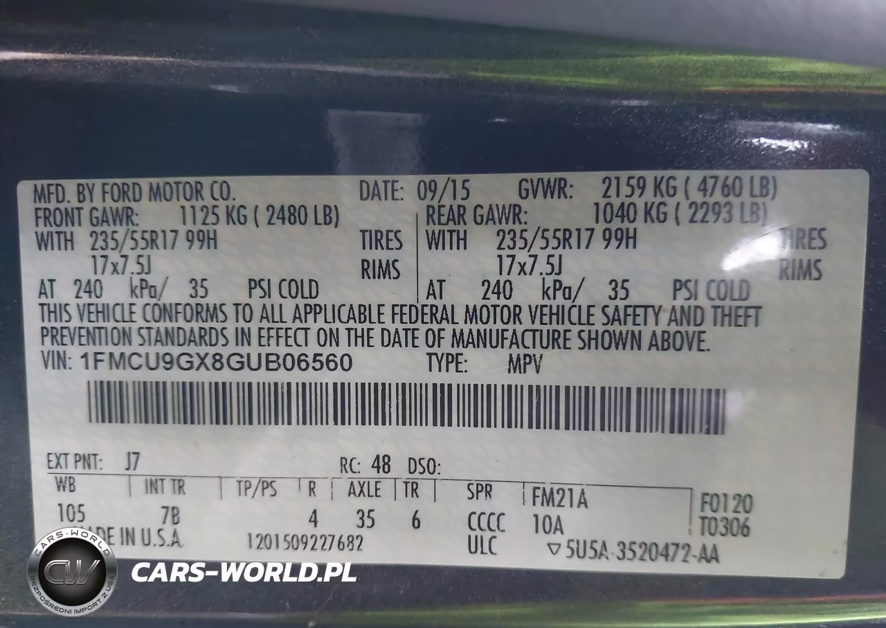 2016 Ford Escape Se VIN:1FMCU9GX8GUB06560 - 9