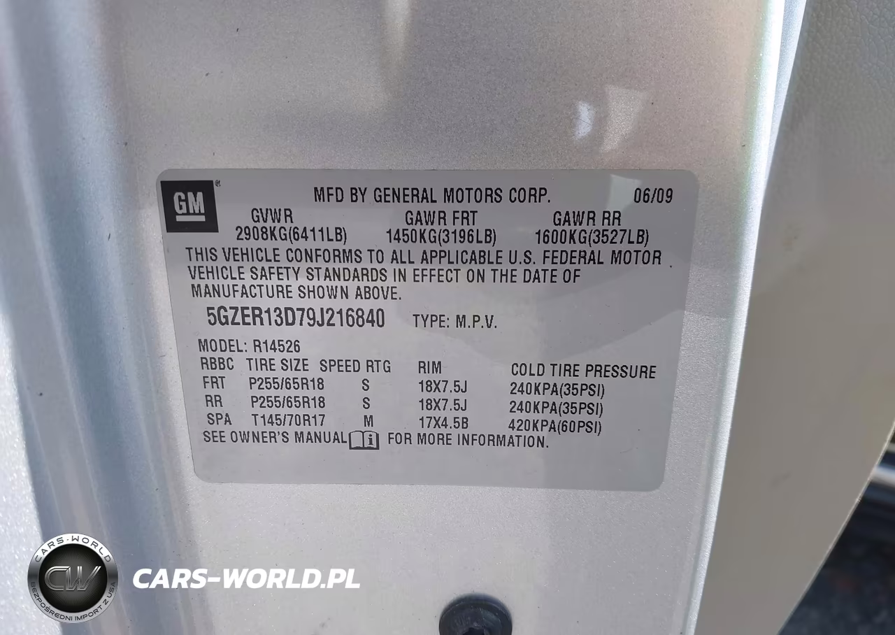 2009 Saturn Outlook Xe VIN:5GZER13D79J216840 - 9