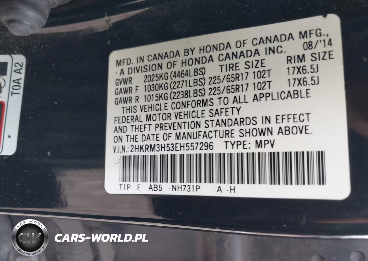 2014 Honda Cr-V Ex VIN:2HKRM3H53EH557296 - 9