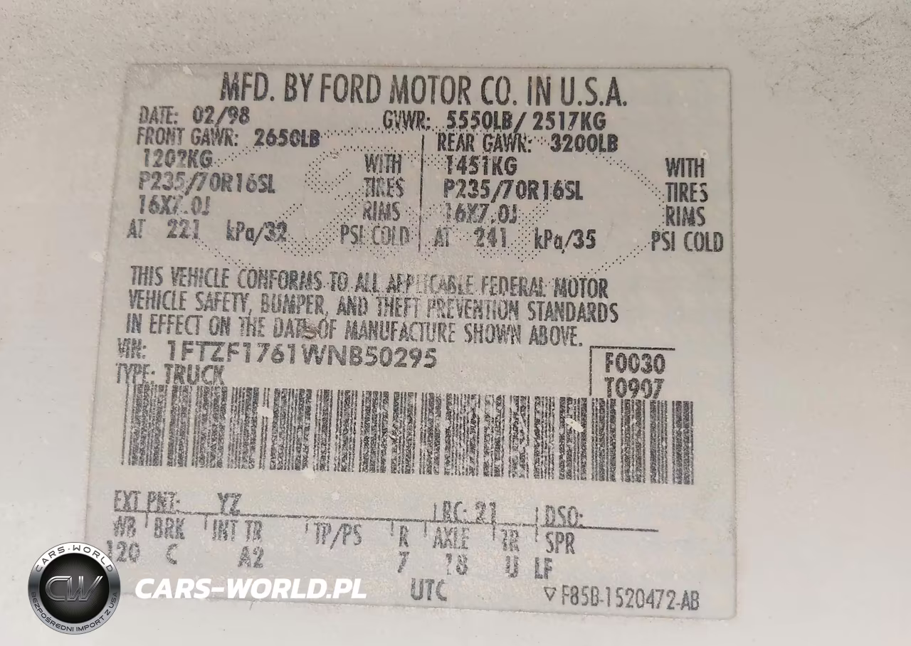 1998 Ford F-150 Lariat-Standard-Xl-Xlt VIN:1FTZF1761WNB50295 - 9