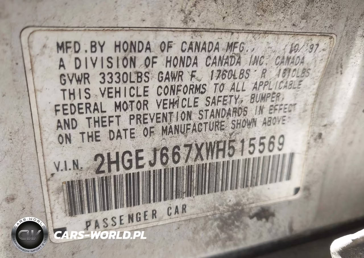 1998 Honda Civic Lx VIN:2HGEJ667XWH515569 - 9