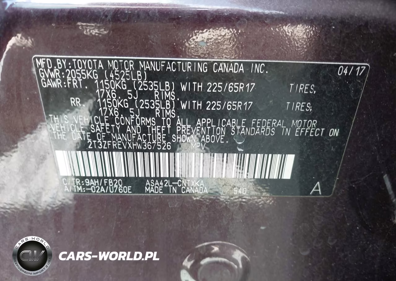2017 Toyota Rav4 Le VIN:2T3ZFREVXHW367526 - 9