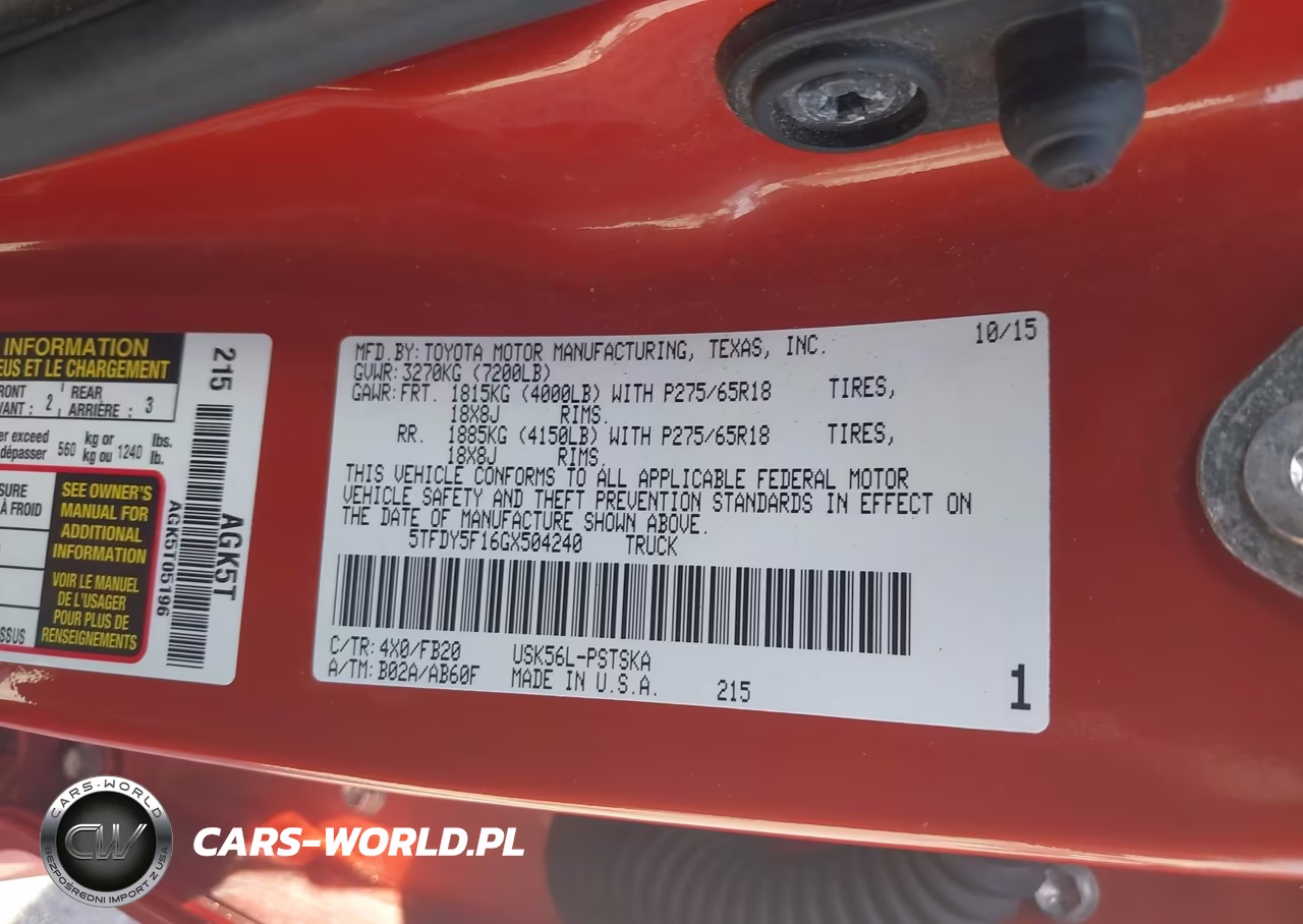 2016 Toyota Tundra Sr5 5.7L V8 VIN:5TFDY5F16GX504240 - 9