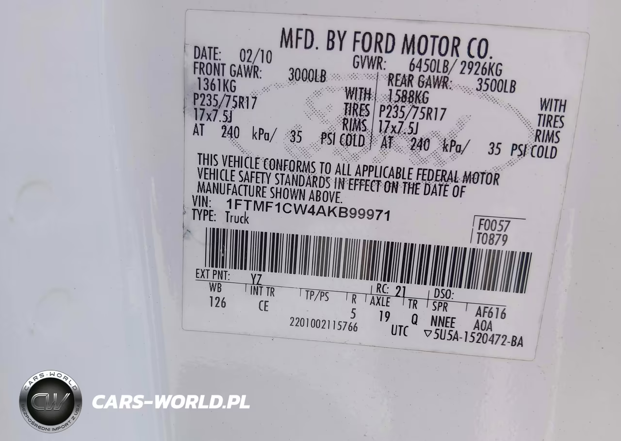 2010 Ford F150 VIN:1FTMF1CW4AKB99971 - 9
