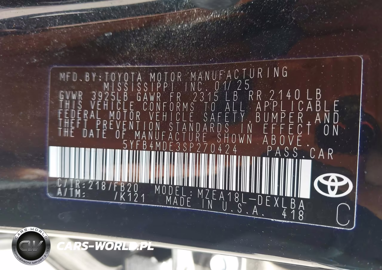 2025 Toyota Corolla Le VIN:5YFB4MDE3SP270424 - 9