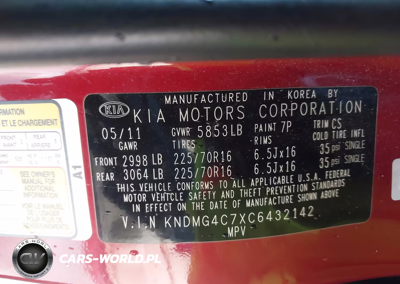2012 Kia Sedona Lx VIN:KNDMG4C7XC6432142 - 9