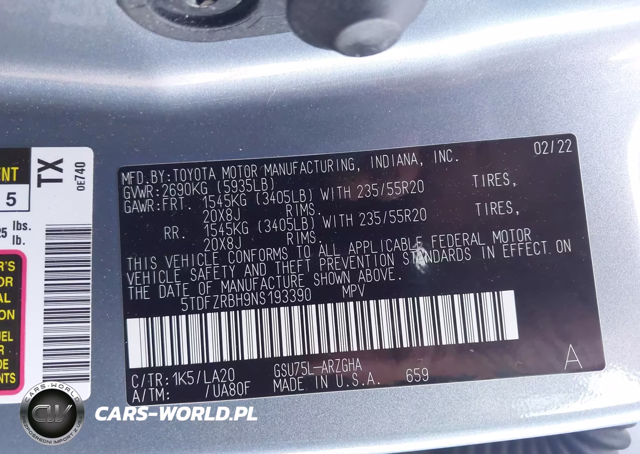 2022 Toyota Highlander Platinum VIN:5TDFZRBH9NS193390 - 9