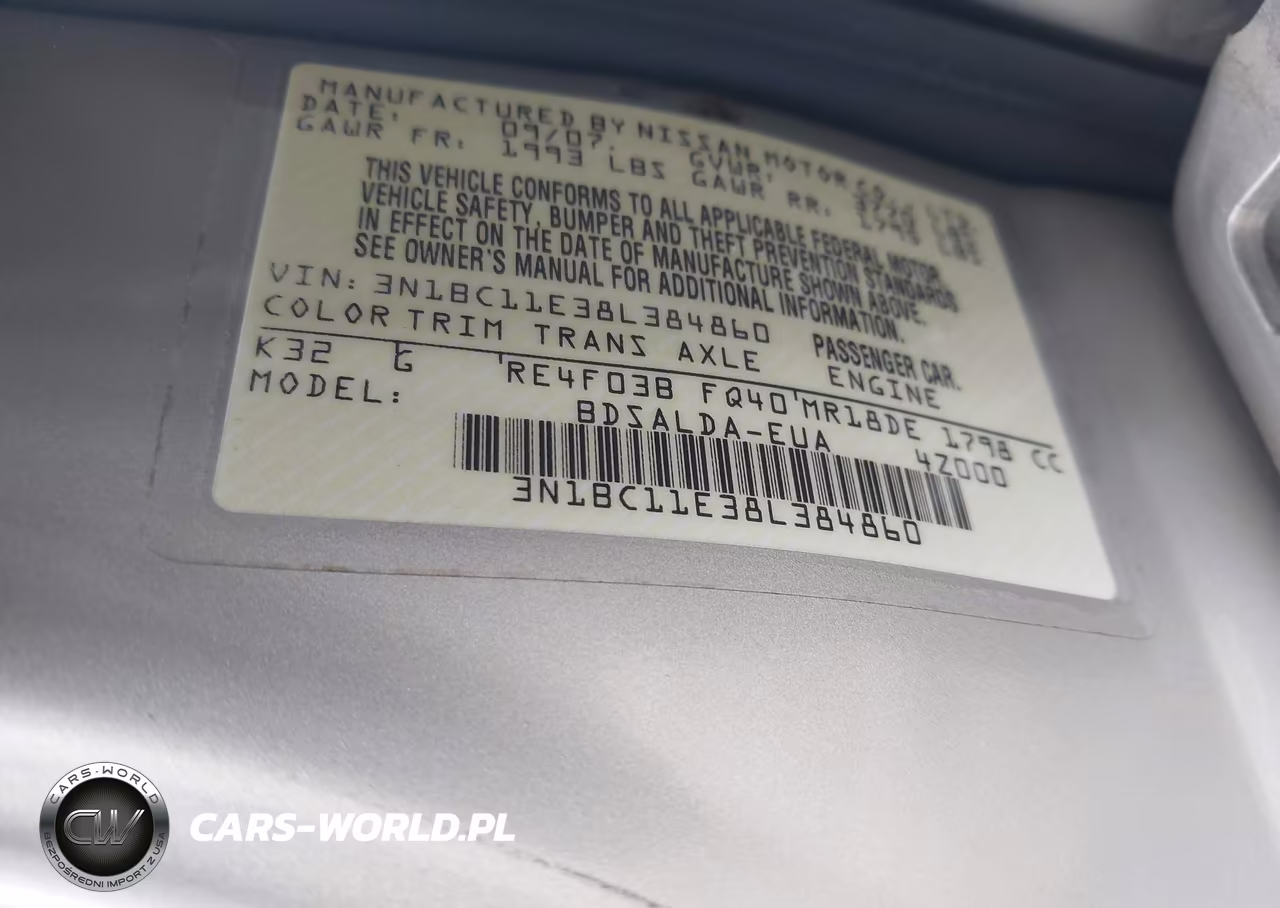 2008 Nissan Versa 1.8 S VIN:3N1BC11E38L384860 - 9