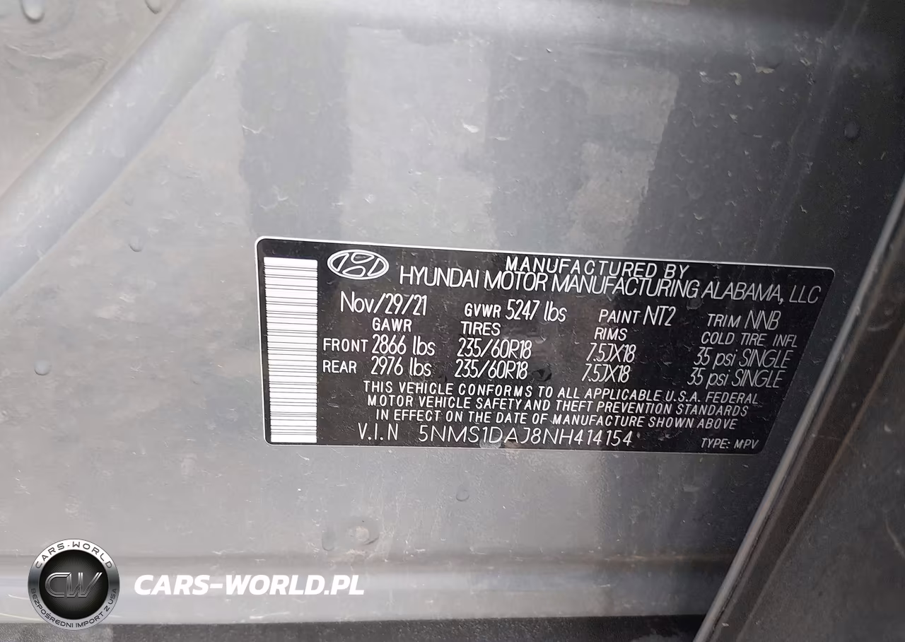 2022 Hyundai Santa Fe Se VIN:5NMS1DAJ8NH414154 - 9