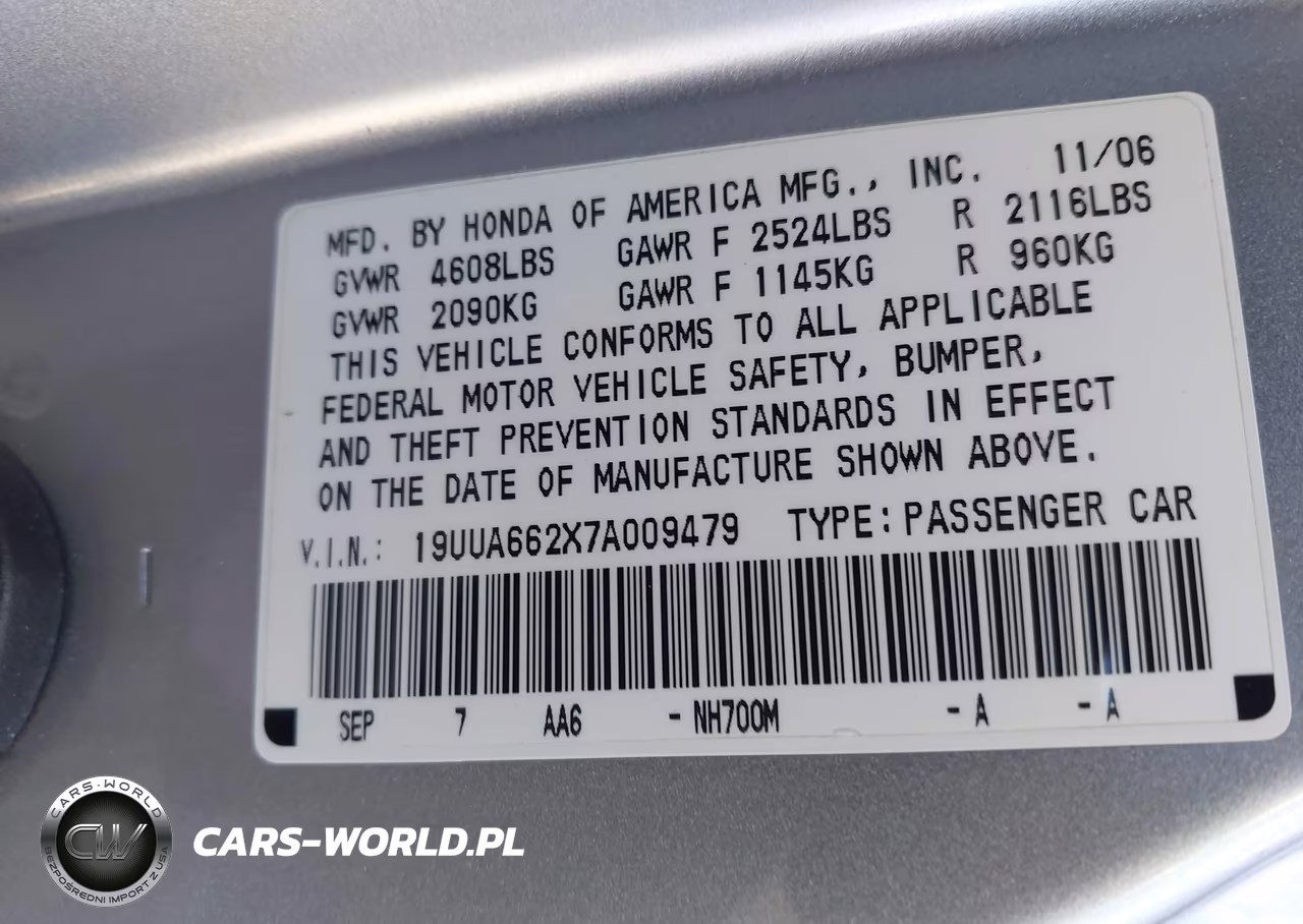 2007 Acura Tl 3.2 VIN:19UUA662X7A009479 - 9