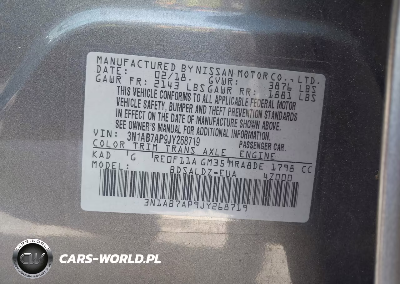 2018 Nissan Sentra Sv VIN:3N1AB7AP9JY268719 - 9