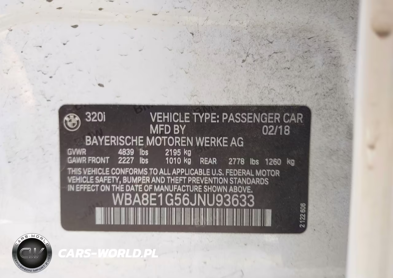 2018 BMW 320I VIN:WBA8E1G56JNU93633 - 9