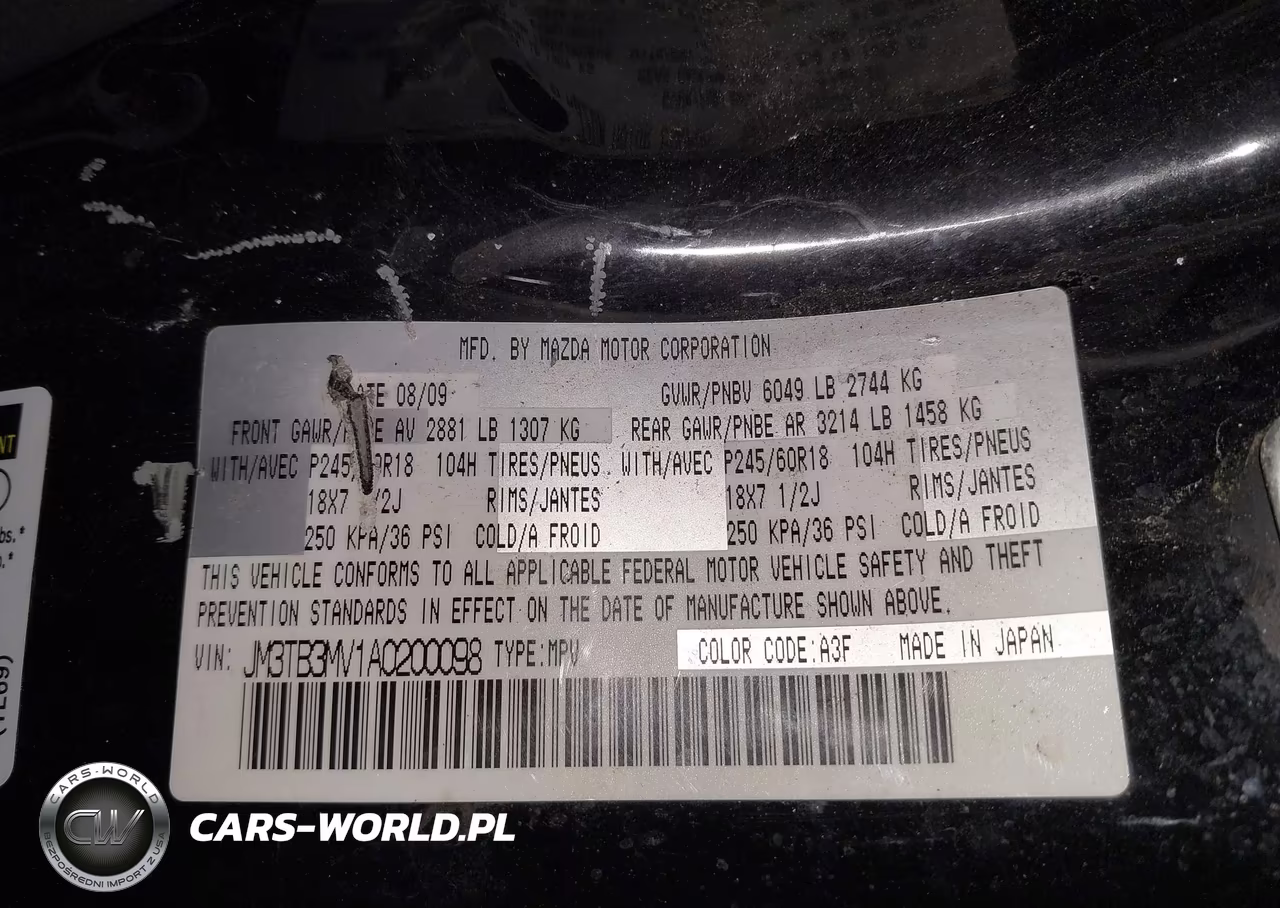 2010 Mazda Cx-9 Sport VIN:JM3TB3MV1A0200098 - 9