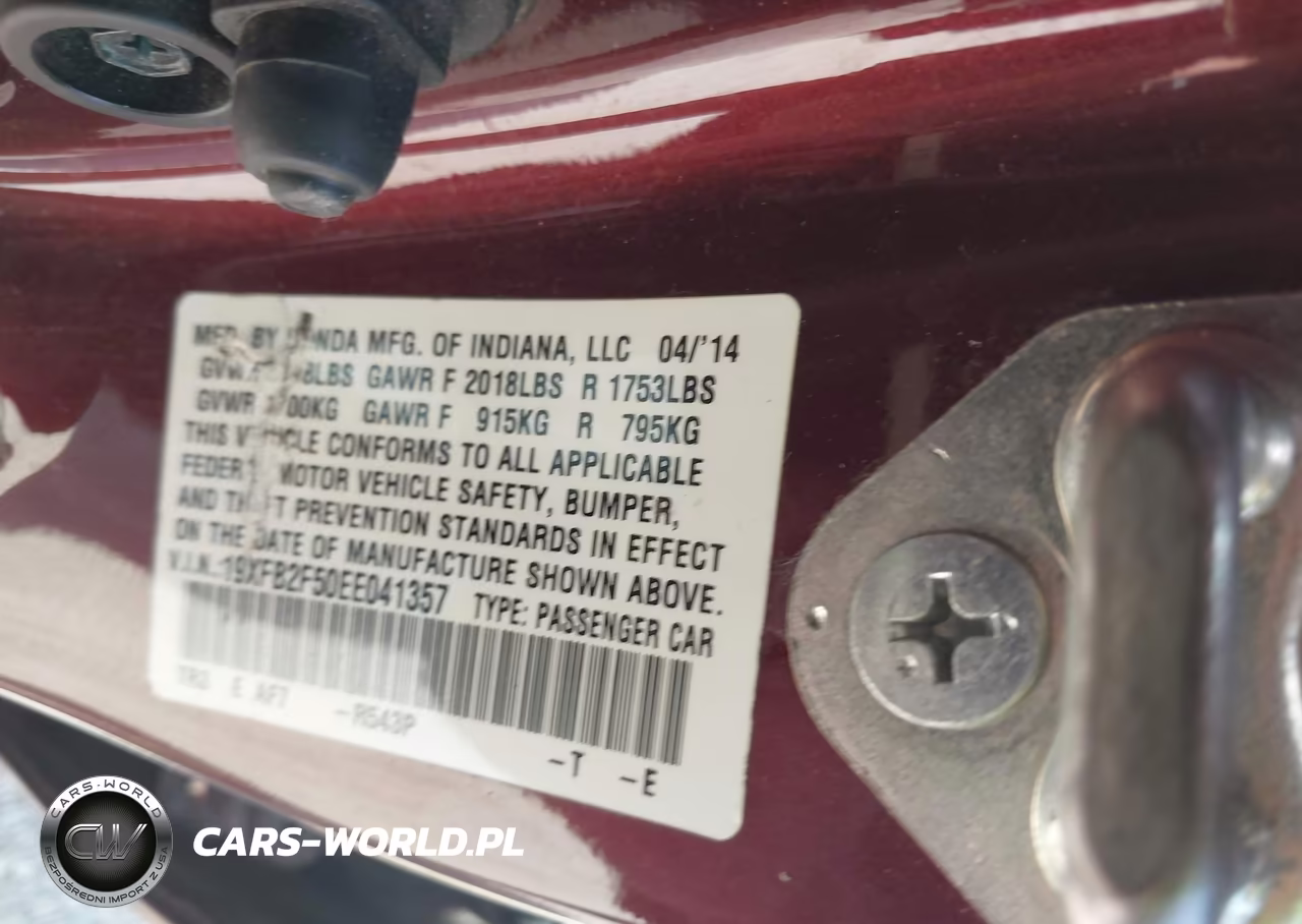 2014 Honda Civic Lx VIN:19XFB2F50EE041357 - 9