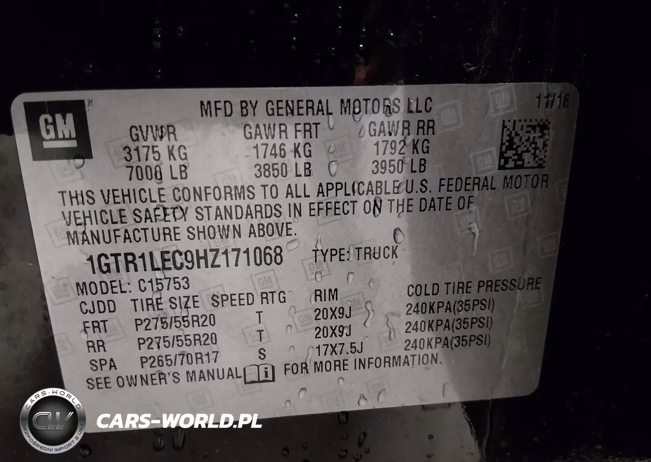 2017 GMC Sierra 1500 VIN:1GTR1LEC9HZ171068 - 9