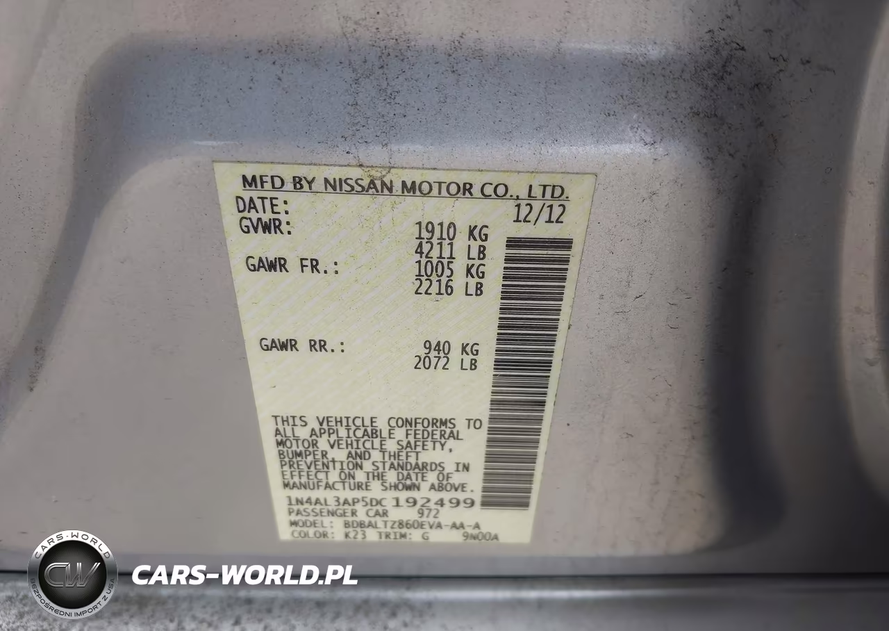 2013 Nissan Altima 2.5 Sv VIN:1N4AL3AP5DC192499 - 9