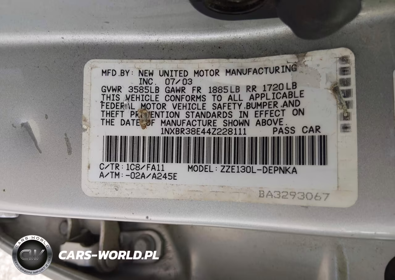 2004 Toyota Corolla Le VIN:1NXBR38E44Z228111 - 9