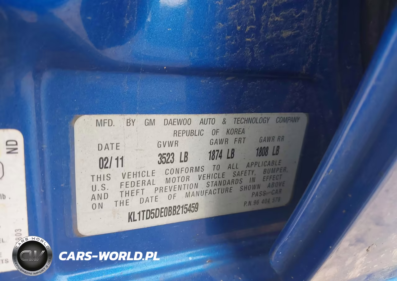 2011 Chevrolet Aveo 1Lt VIN:KL1TD5DE0BB215459 - 9