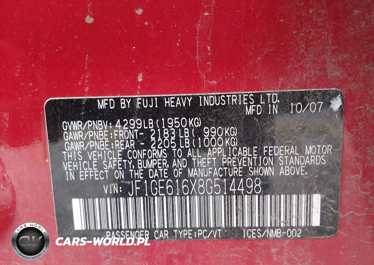 2008 Subaru Impreza (Natl) I W-Premium Pkg VIN:JF1GE616X8G514498 - 9