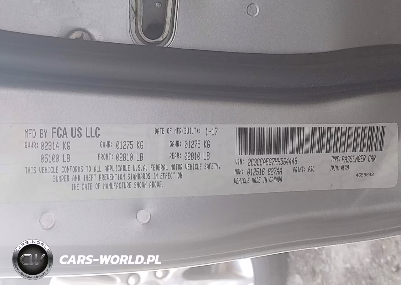 2017 Chrysler 300C VIN:2C3CCAEG7HH564448 - 9