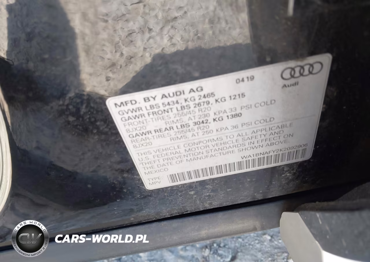 2019 Audi Q5 45 Premium VIN:WA1BNAFY2K2092906 - 9