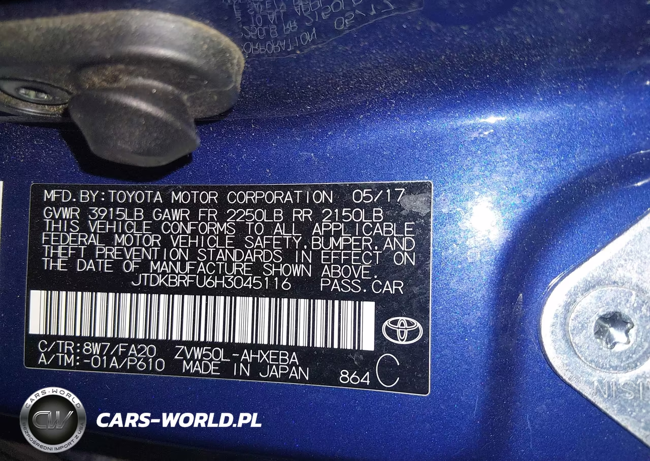 2017 Toyota Prius One VIN:JTDKBRFU6H3045116 - 9