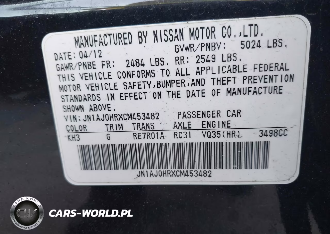 2012 Infiniti Ex35 Journey VIN:JN1AJ0HRXCM453482 - 9