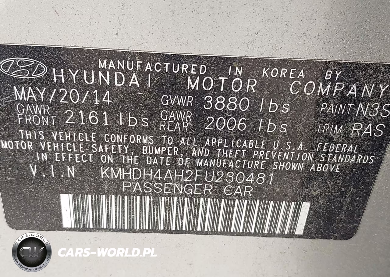 2015 Hyundai Elantra Sport VIN:KMHDH4AH2FU230481 - 9