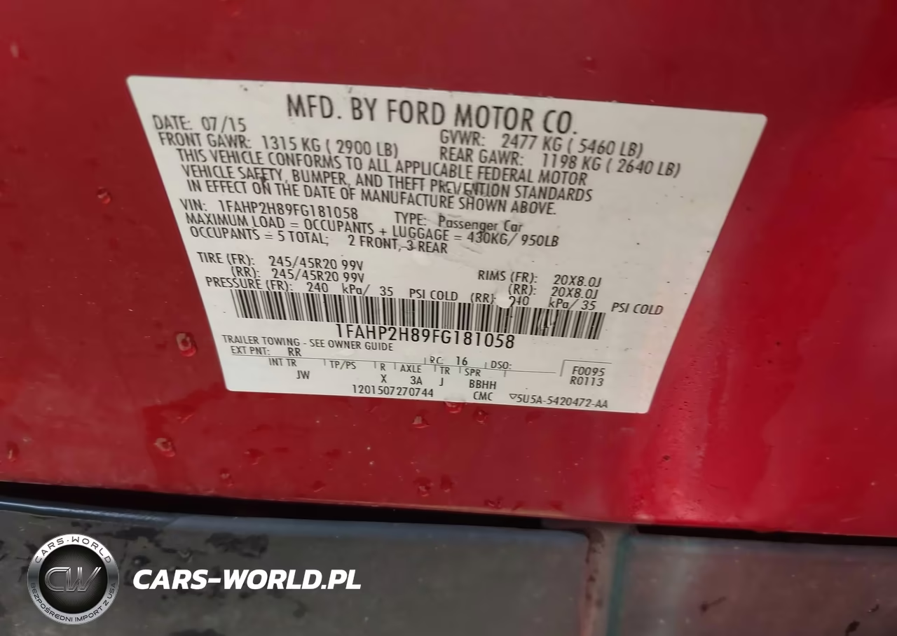 2015 Ford Taurus Sel VIN:1FAHP2H89FG181058 - 9
