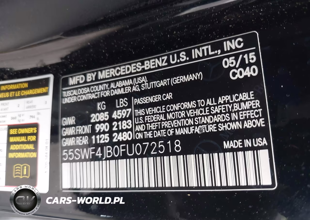 2015 Mercedes-Benz C 300 VIN:55SWF4JB0FU072518 - 9