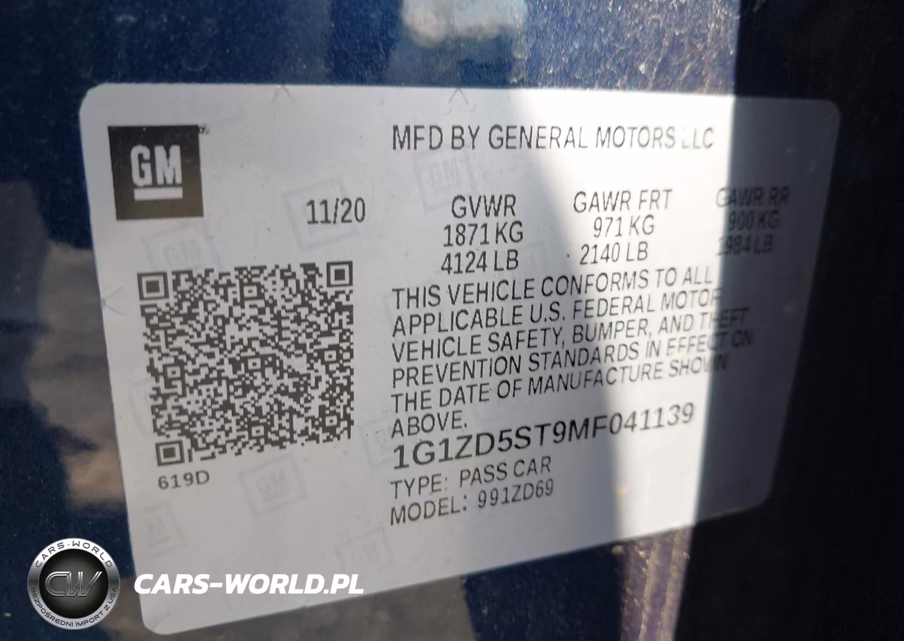 2021 Chevrolet Malibu Fwd Lt VIN:1G1ZD5ST9MF041139 - 9