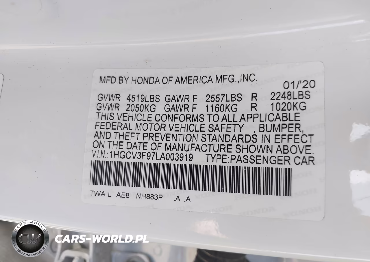 2020 Honda Accord Hybrid Touring VIN:1HGCV3F97LA003919 - 9