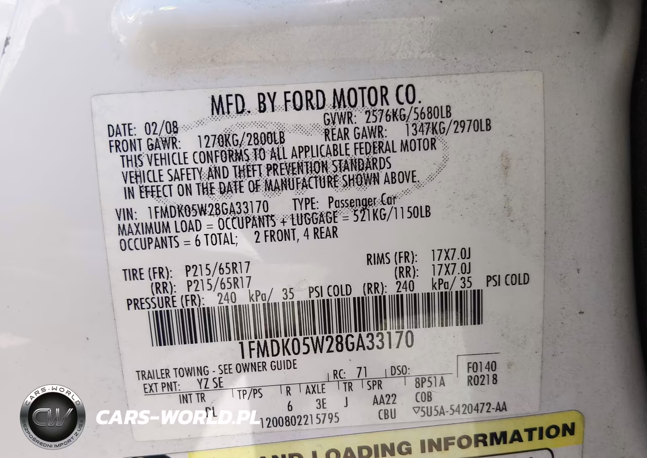 2008 Ford Taurus X Sel VIN:1FMDK05W28GA33170 - 9