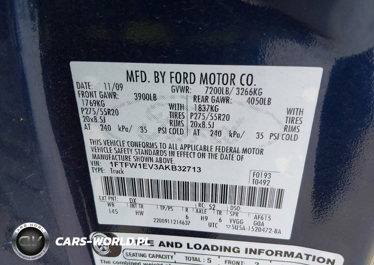 2010 Ford F-150 Fx4-Harley-Davidson-King Ranch-Lariat-Platinum-Xl-Xlt VIN:1FTFW1EV3AKB32713 - 9