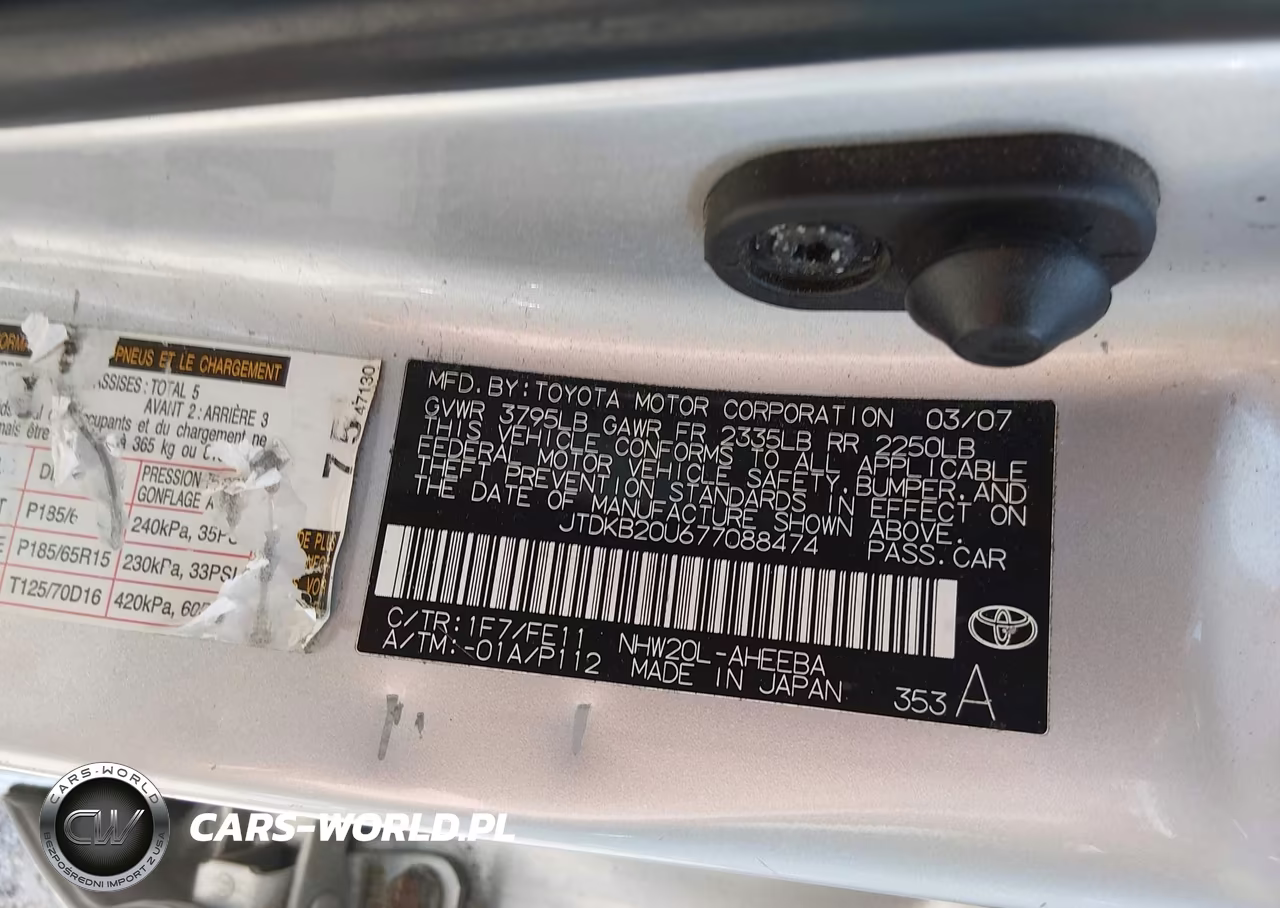 2007 Toyota Prius VIN:JTDKB20U677088474 - 9