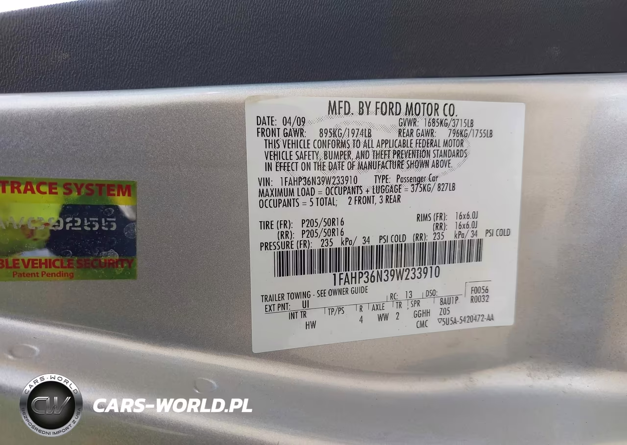 2009 Ford Focus Ses VIN:1FAHP36N39W233910 - 9
